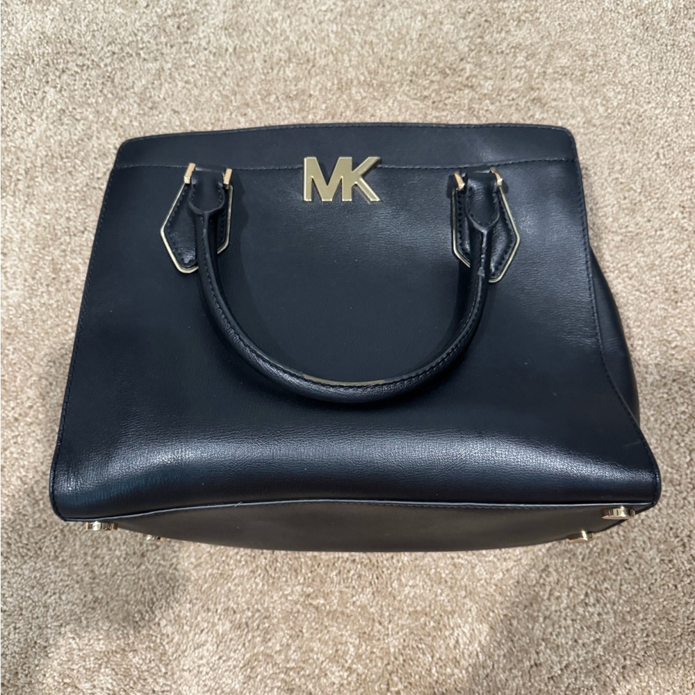 Michael Kors Black Satchel with Gold Hardware